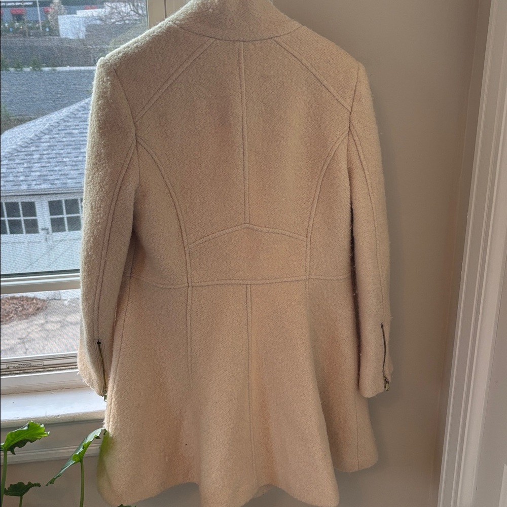 Guess Women's Off-White Double Breasted Pea Coat, Size L - Picture 8 of 10